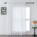 White Curtains 84 in Length Semi Sheer Drapes - Soft Linen Look