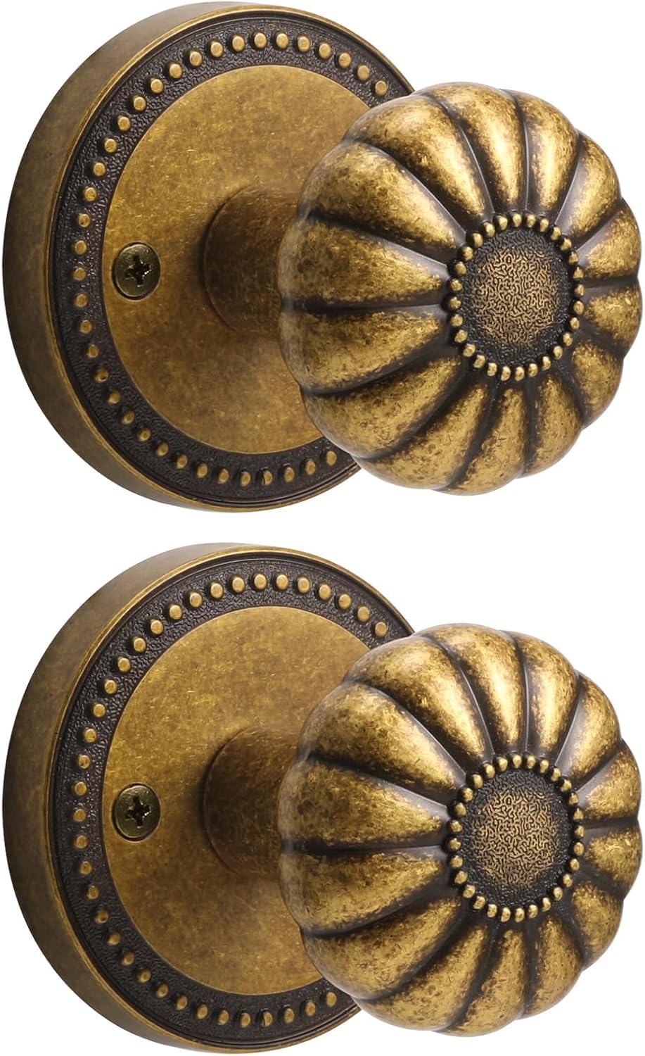 Antique Brass Door Knob Passage Knobs for Hall and Closet Use