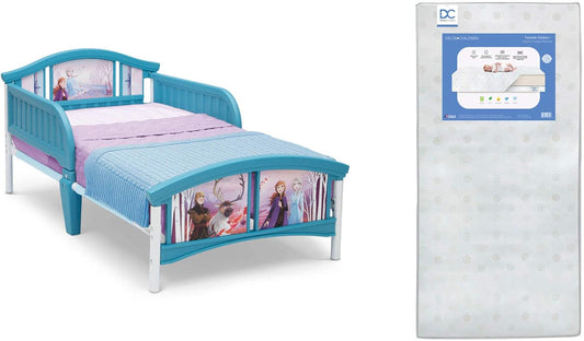 Delta Children Plastic Toddler Bed with Disney Frozen II Mattress