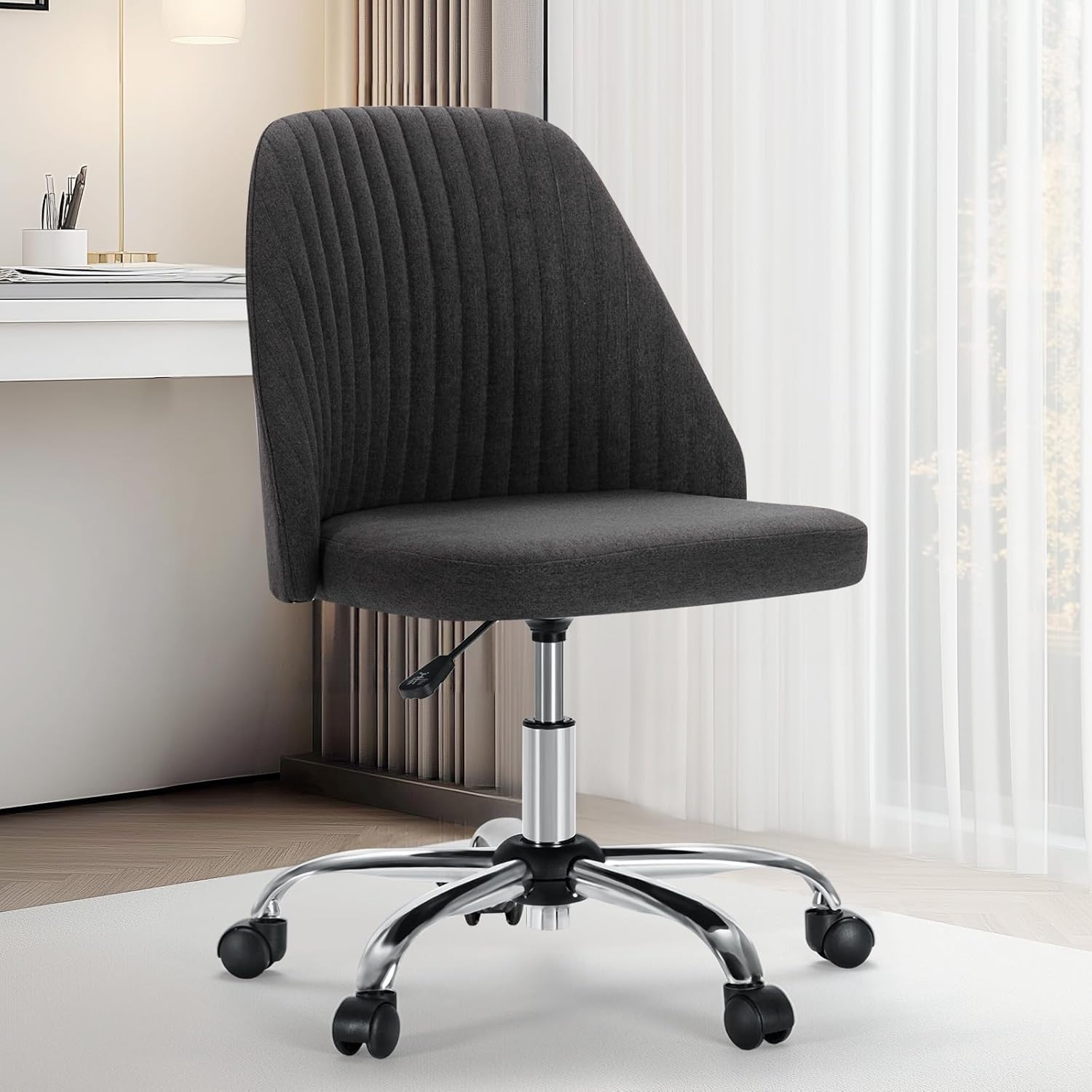 Sweetcrispy Armless Office Chair for Modern Home Spaces