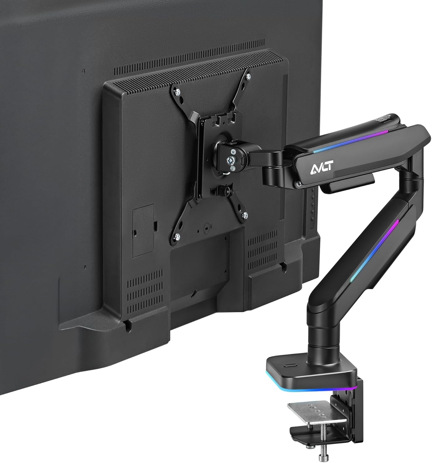 AVLT RGB Lights Single Gaming Monitor Arm Desk Mount for 44lbs