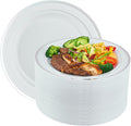 10 in Silver Plastic Plates 100 Pack - Durable Elegant Disposable