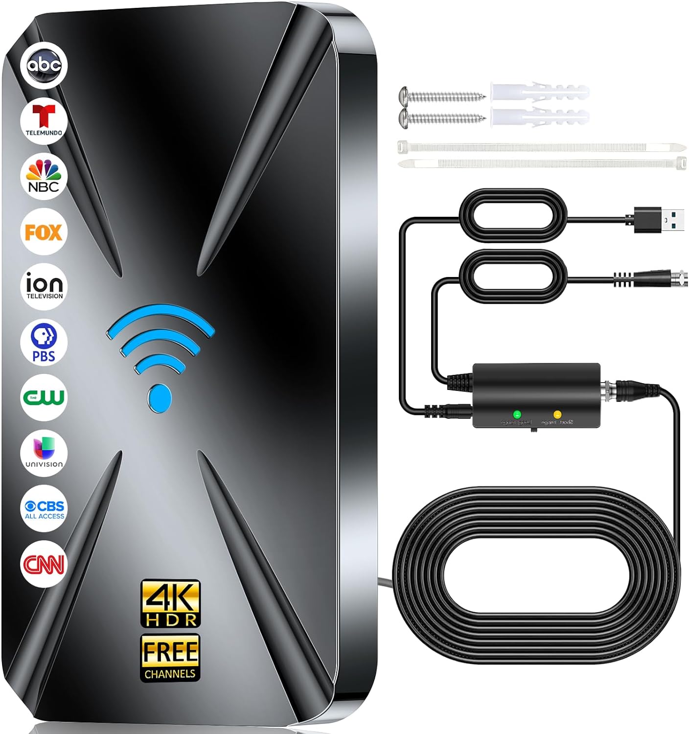 2200+ Mile Range HD TV Antenna with Amplifier - 8K 4K 1080p