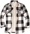 Womens Sherpa Fleece Lined Flannel Shirt Jacket - Warm Button Up