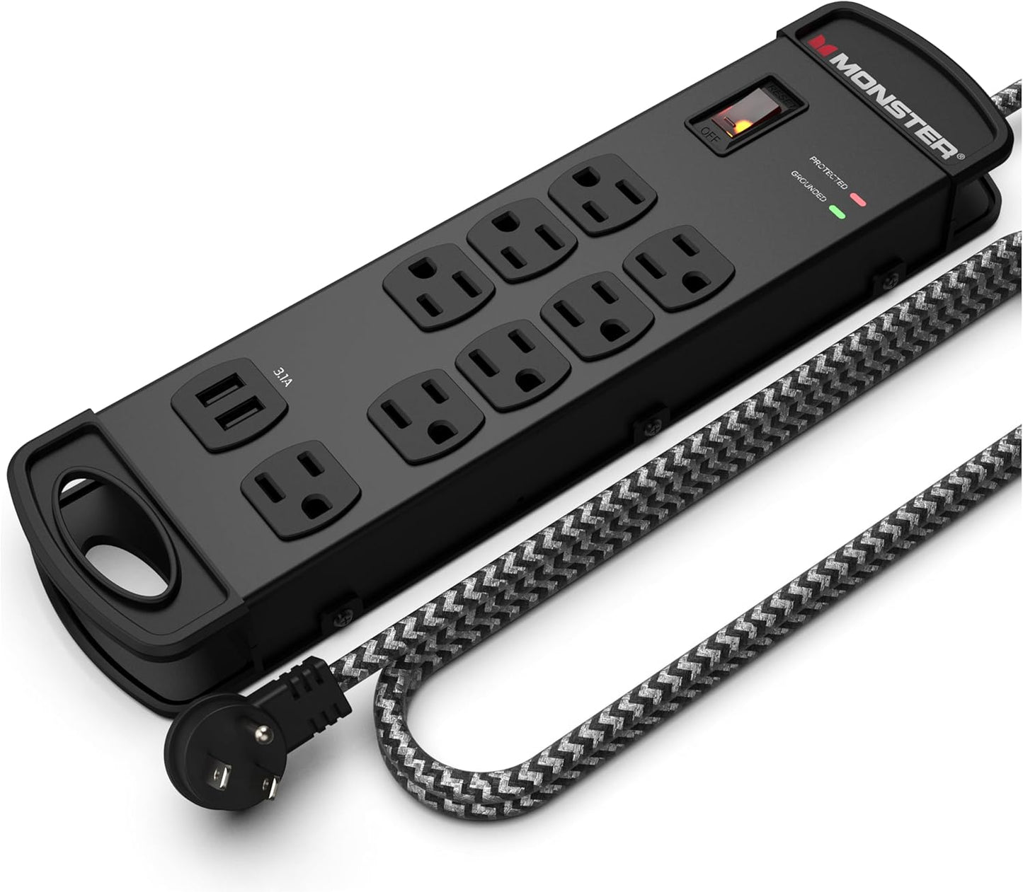 Monster Power Surge Protector - Fireproof MOV Technology, 1960 Joule, 8 Outlet