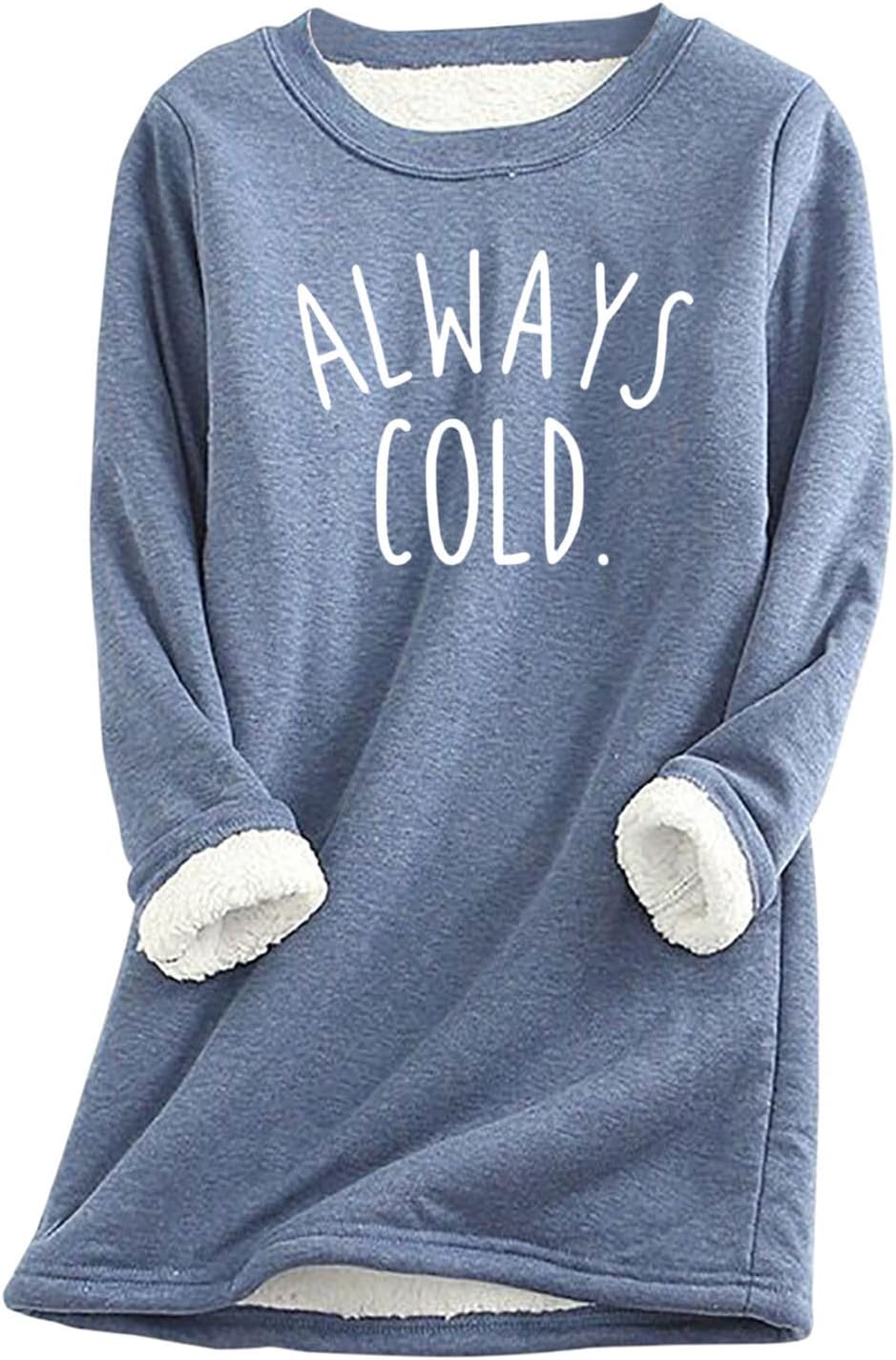 Warm Sherpa-Lined Fleece Pullover by Tawop