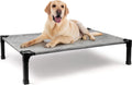 Elevated Dog Bed 51 in Black Silver - Cooling Raised Pet Cot
