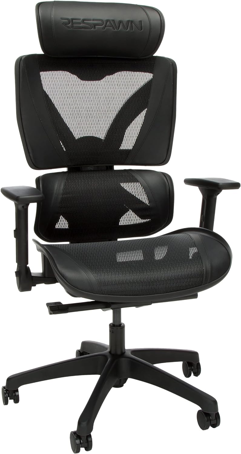 RESPAWN High Back Mesh Gaming Chair - Ergonomic Lumbar Support, Black