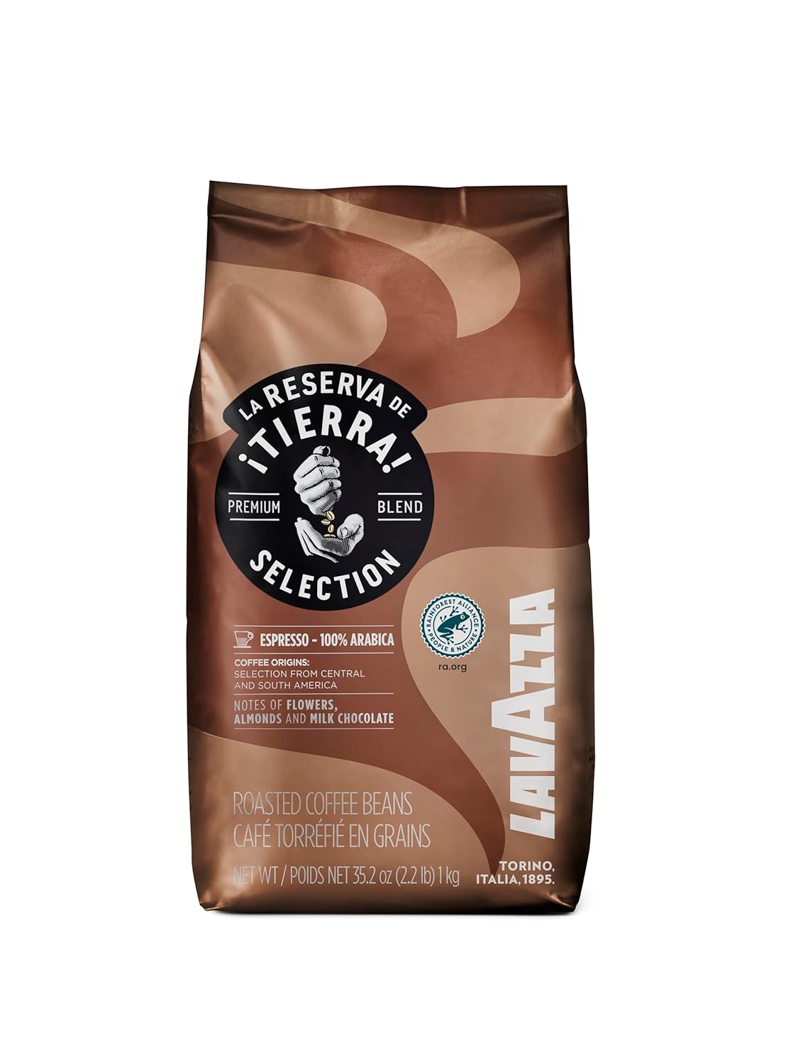 Lavazza Tierra! Selection Whole Bean Coffee Blend, 2.2LB Bag