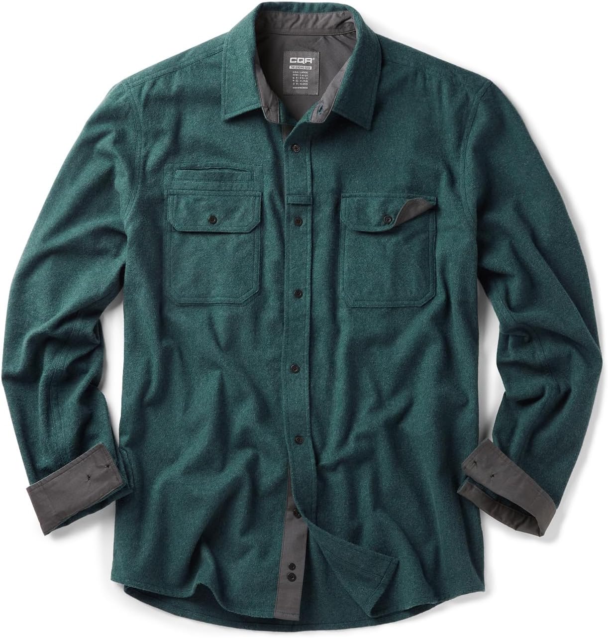 CQR Men's Cotton Flannel Shirts for Casual Outdoor Wear