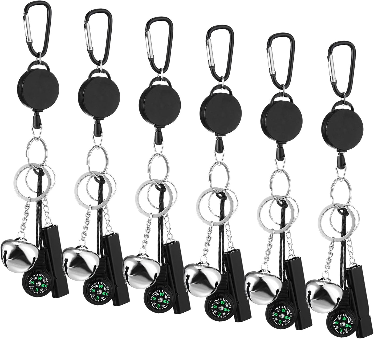 Survival Keychain Set: Compass, Bell, Whistle - Relaxweex