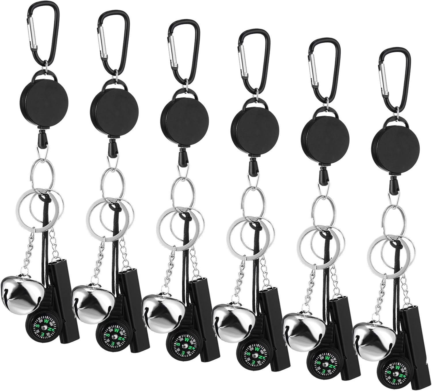 Survival Keychain Set: Compass, Bell, Whistle - Relaxweex