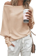 Off The Shoulder Knit Sweater - Casual Fall Pullover