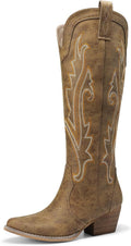Womens Cowboy Knee High Boots - Comfortable Retro Western Style