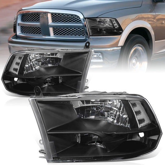 Auto Dynasty Quad Headlights Assembly for Dodge Ram 2009-2018