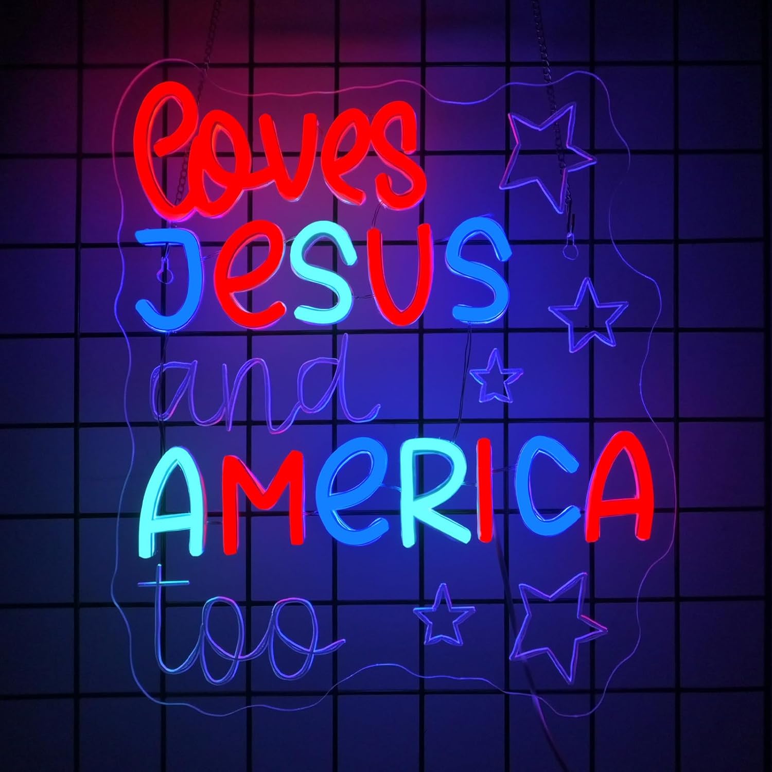 JURONG Jesus Neon Signs for Wall Decor - Dimmable LED Light