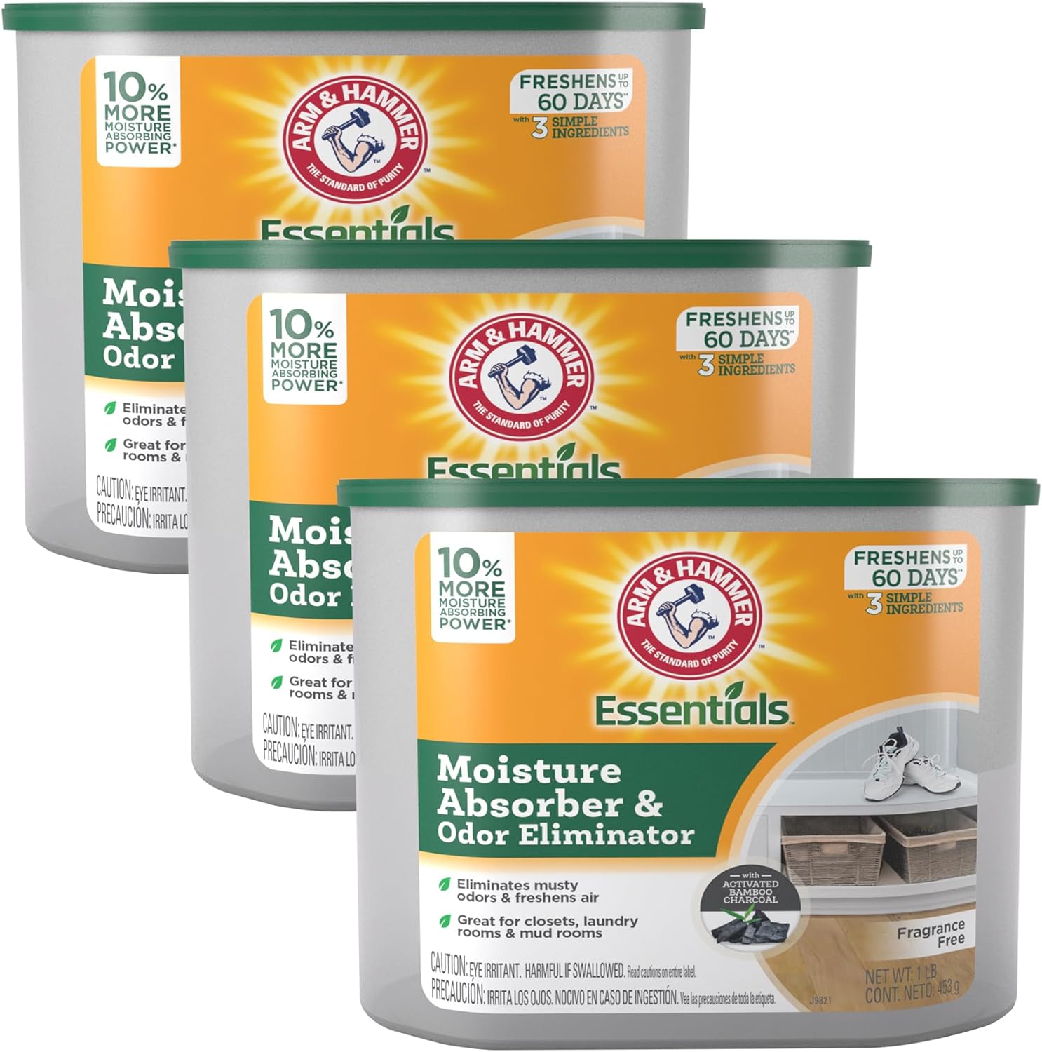 Arm & Hammer Dehumidifier Trio: Absorbs Moisture