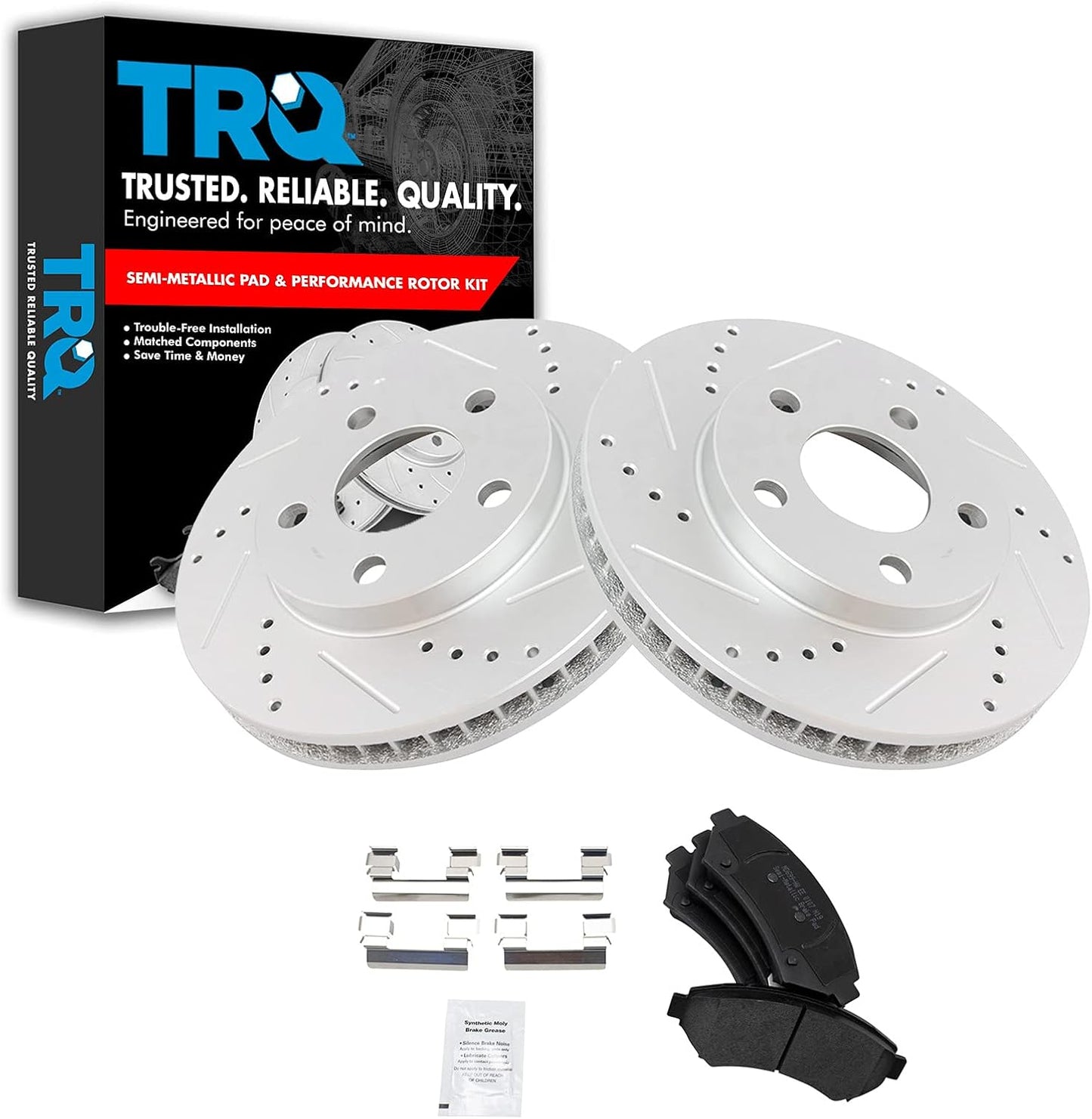 TRQ Front Brake Pad & Rotor Kit for Buick Chevrolet Oldsmobile