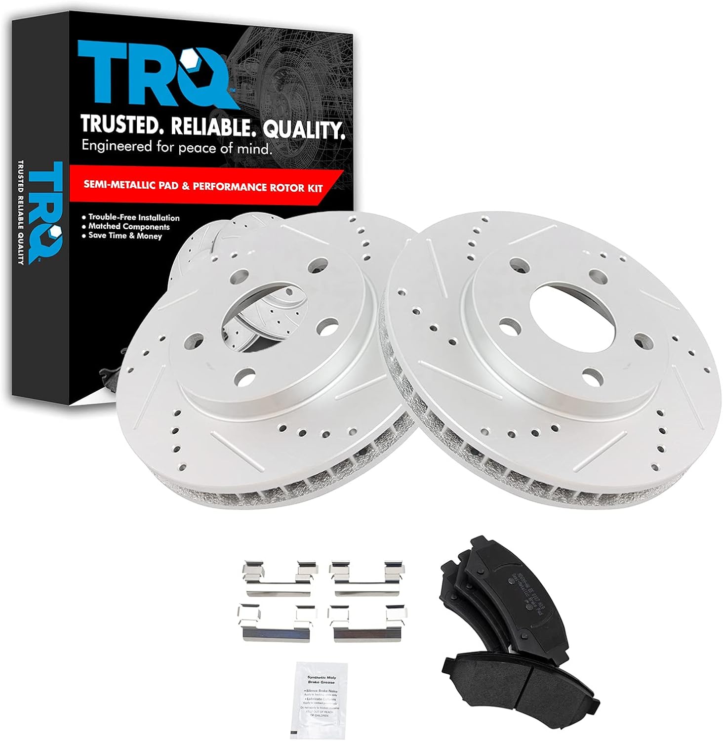 TRQ Front Brake Pad & Rotor Kit for Buick Chevrolet Oldsmobile