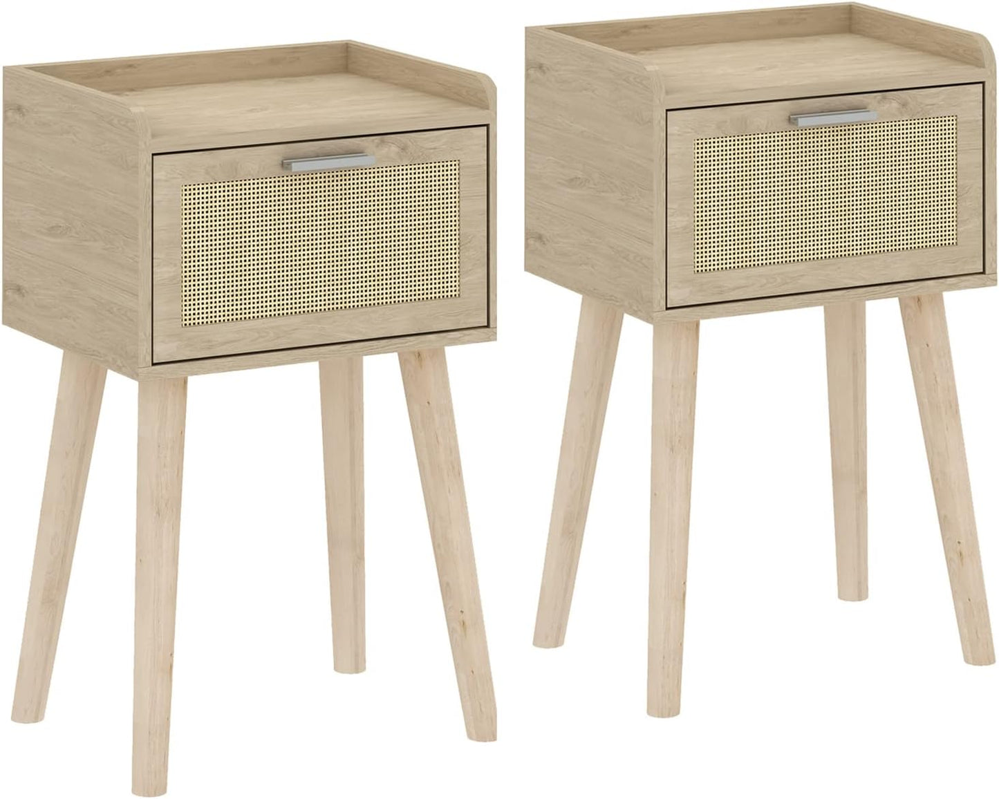 LAATOOREE Nightstand Set of 2 for Modern Boho Style Spaces