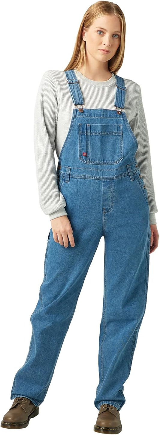 Dickies Women's Denim Bib Overall with Functional Pockets