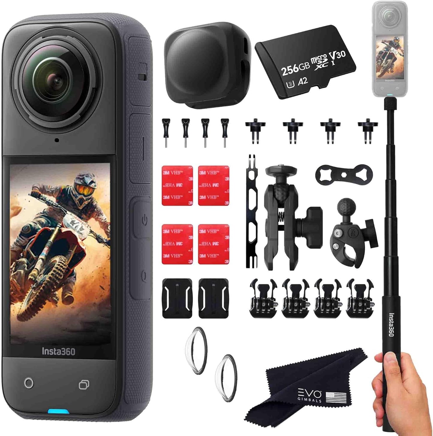 Insta360 X4 Motorcycle Bundle - 8K Waterproof 360 Action Camera