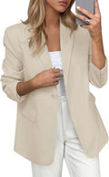 Blazers for Women Long Sleeve Open Front Suit Jacket - Office Ready
