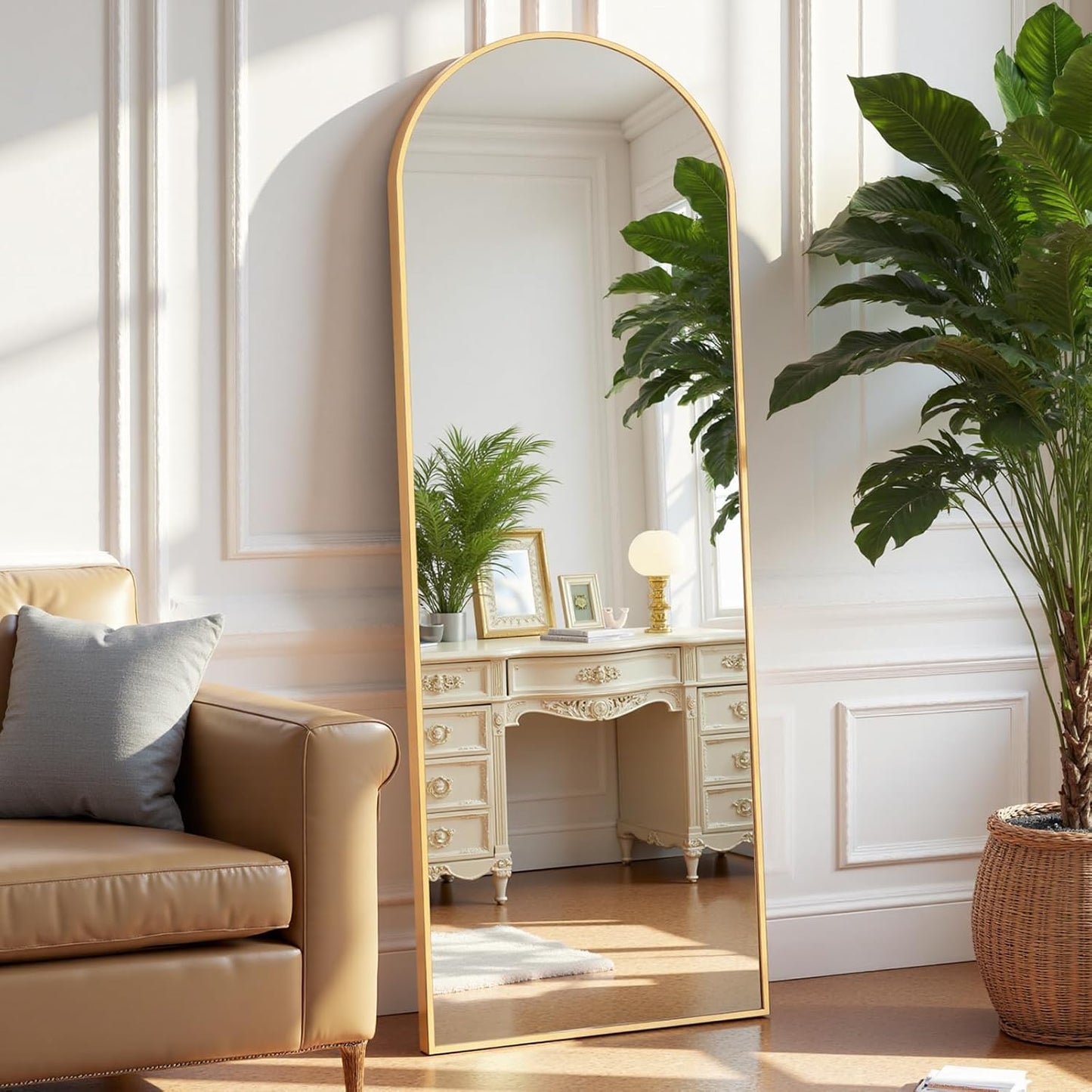 OLIXIS Arched Full Length Mirror 59in for Bedroom and Living Room