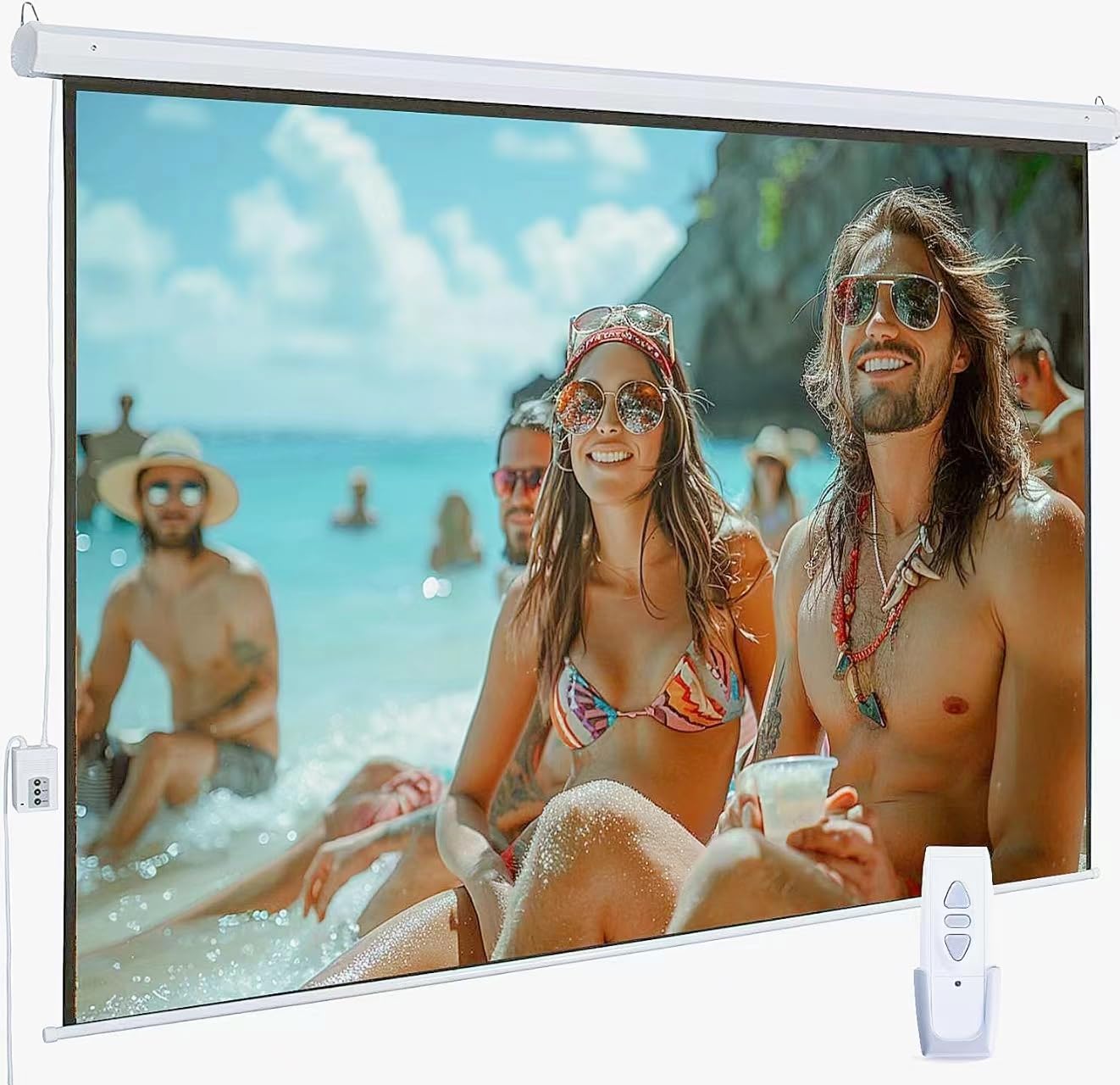 110in Motorized Projector Screen for Home Office and Theater