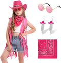 Cowgirl Outfits Costume for Girls 6 Pcs Kids Western Outfit - Cute