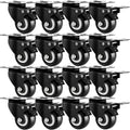 2 in Casters Set of 16 Heavy-Duty Locking Caster Wheels - Quiet PU