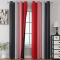 Estelar Textiler Red and Black Ombre Blackout Curtains 102 in - Full