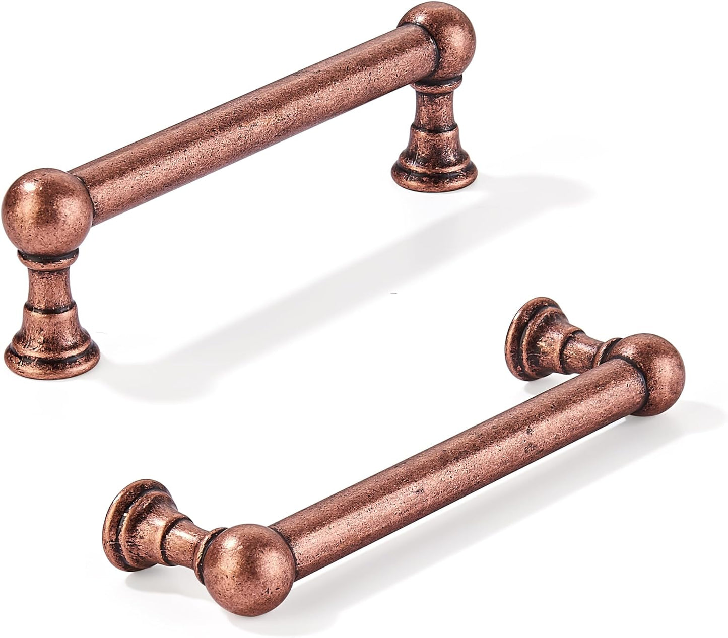 Antique Copper Cabinet Pulls - Heavy Duty Solid Handles Set