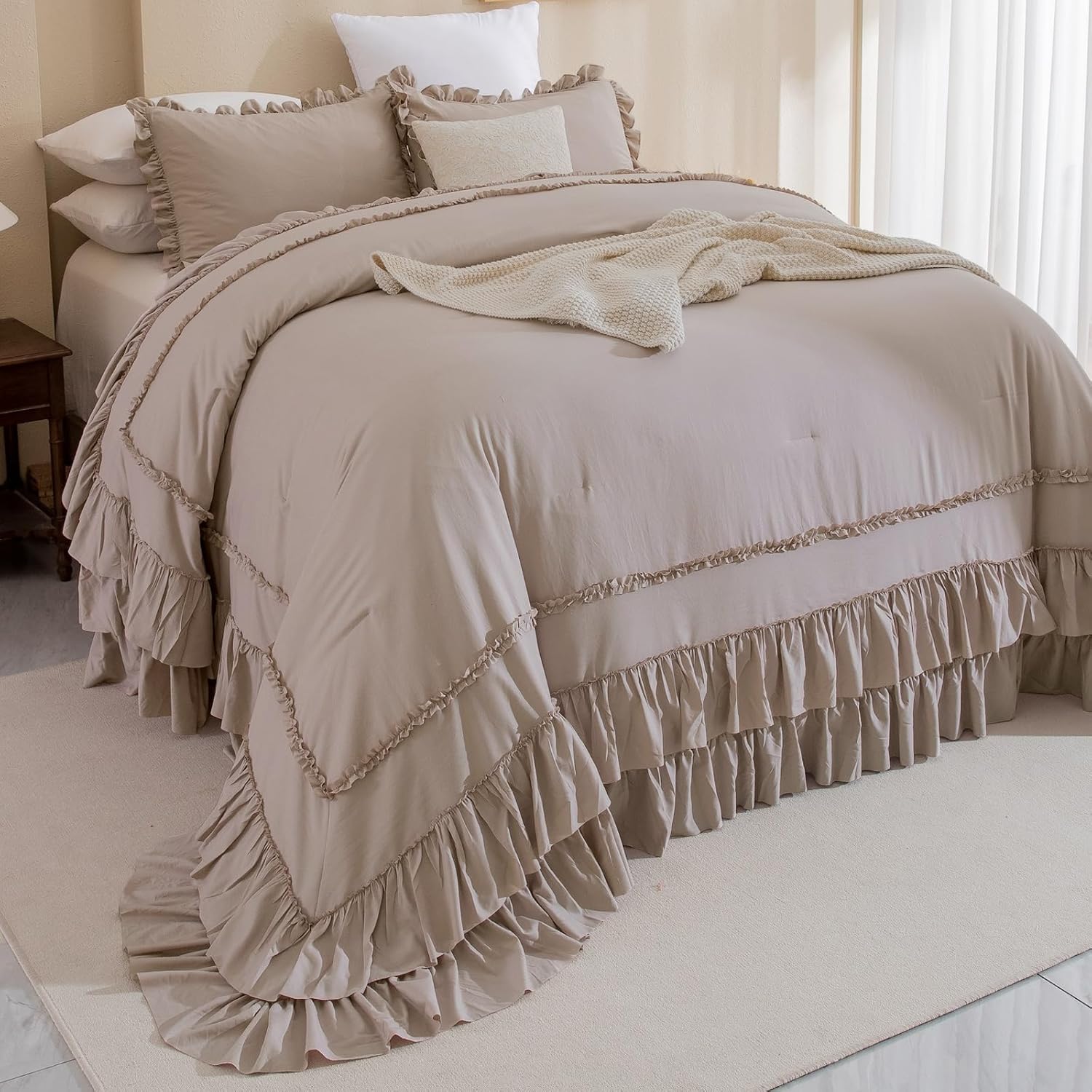 Masaca Oversized King Comforter Set for a Cozy Farmhouse Look