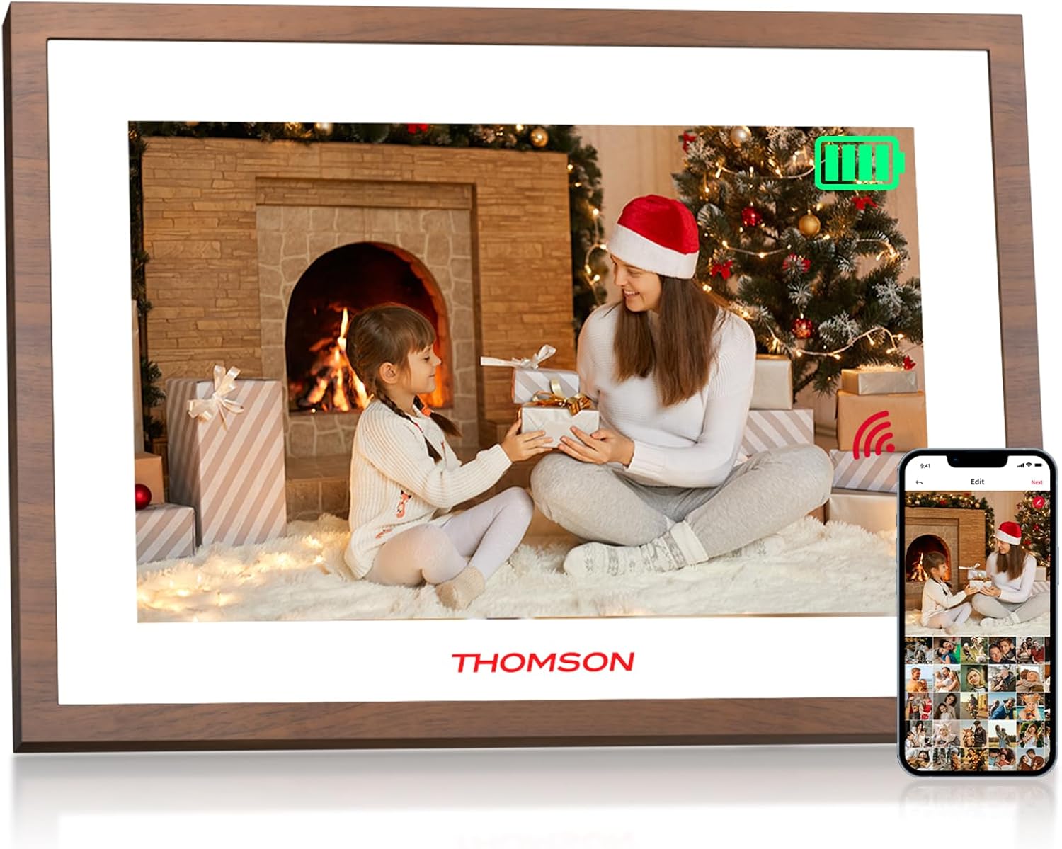 THOMSON Digital Picture Frame with 4000mAh Battery and WiFi