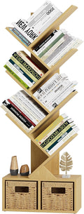 Vagusicc 6 Tier Tree Bookshelf - Unique Retro Bookcase Design