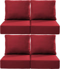 Luxury 24x24x6 Outdoor Chair Cushions Set of 4 - Thick Support