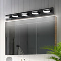 5 Light Bathroom Vanity Light 30W LED Black Over Mirror - Dimmable