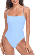 RELLECIGA Women's Bandeau One Piece Swimsuit - Flattering High Cut Fit