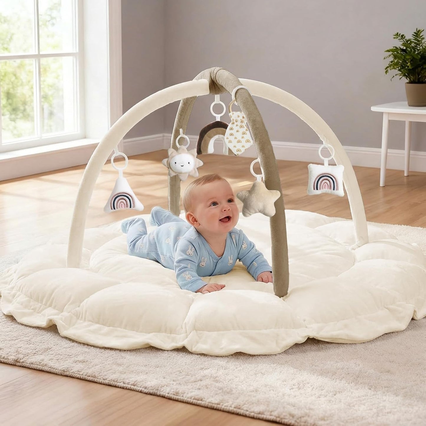 5-in-1 Thick & Plush Baby Play Gym for Developmental Fun