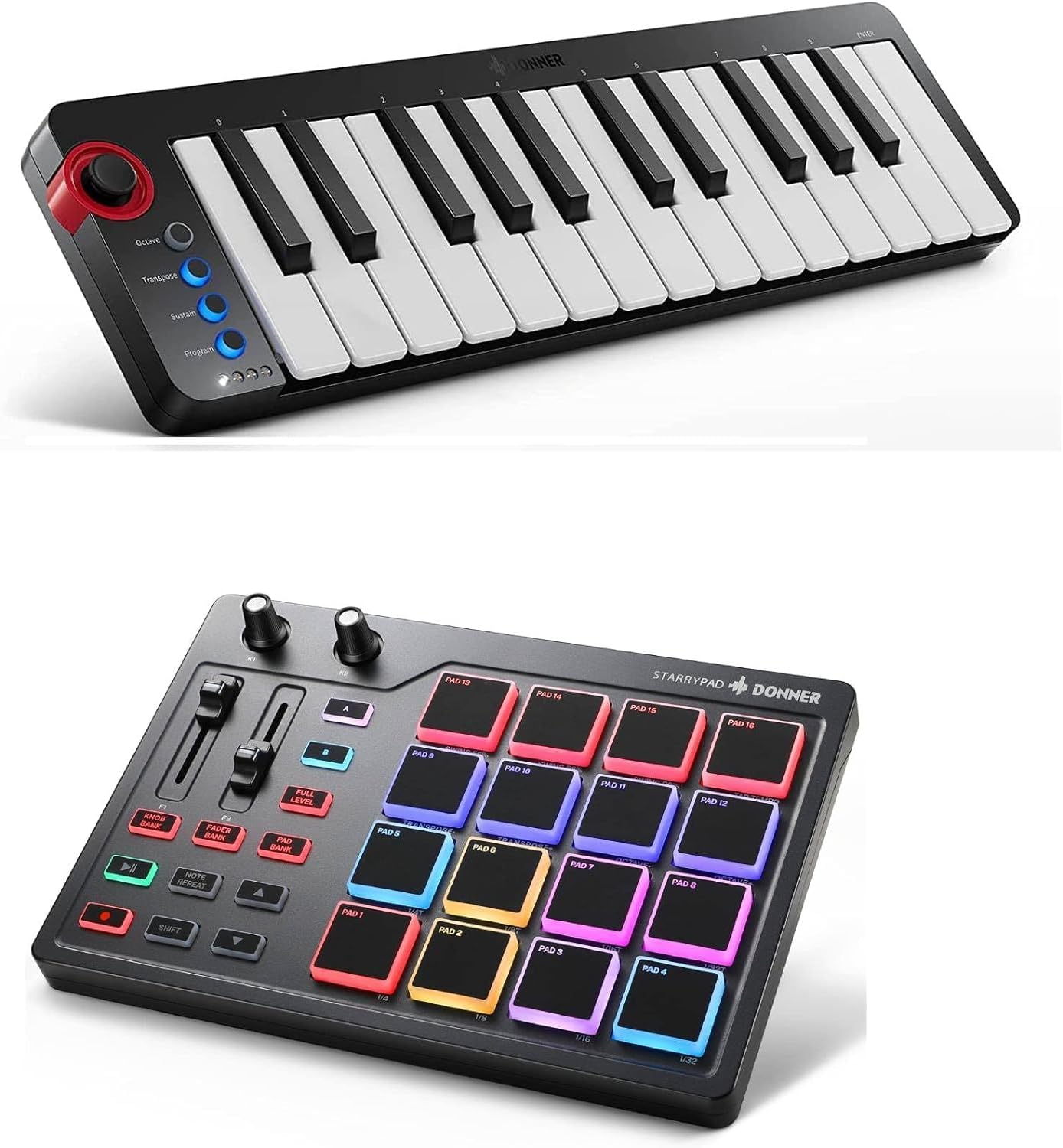 Donner N-25 MIDI Keyboard+Pad: Easy USB Connectivity