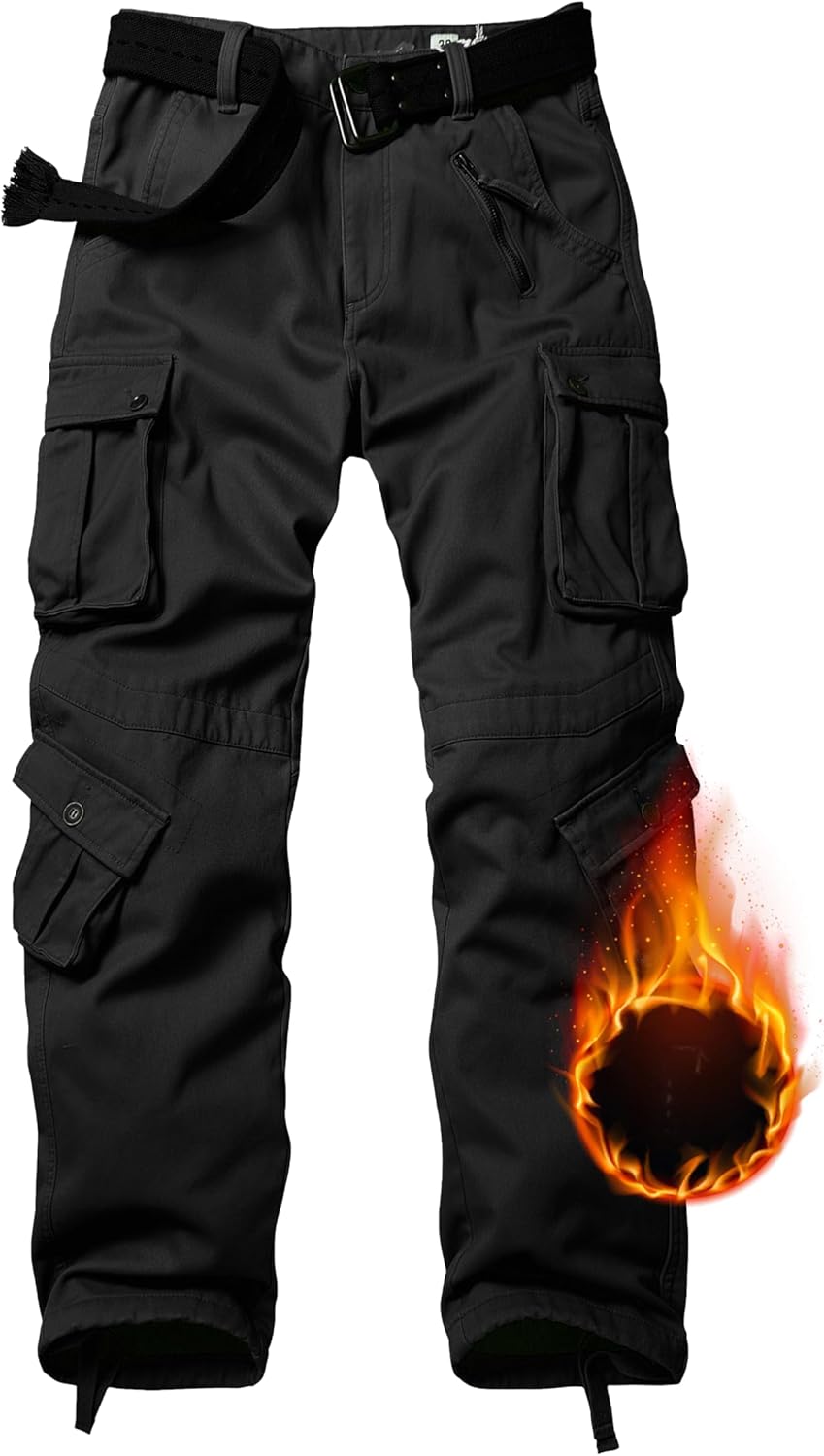 Men's Fleece Lined Hiking Pants for Outdoor Activities
