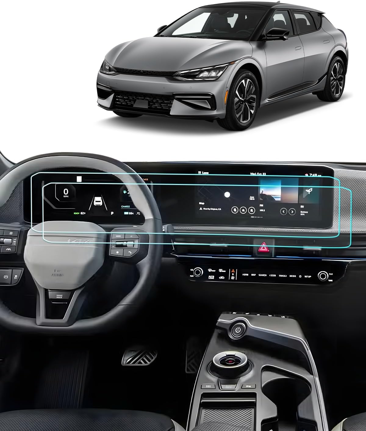 BIXUAN 2026 Kia EV6 Screen Protector for 12.3Inch Touchscreen