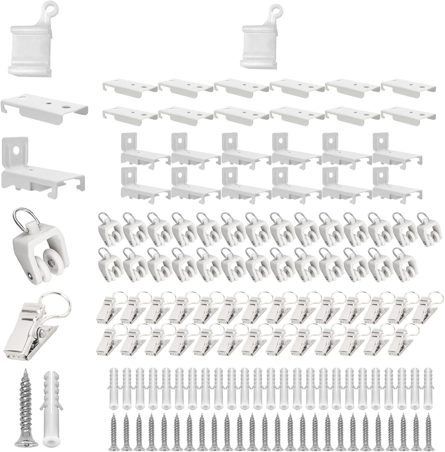 12ft Ceiling Curtain Track Kit with Mounting Accessories