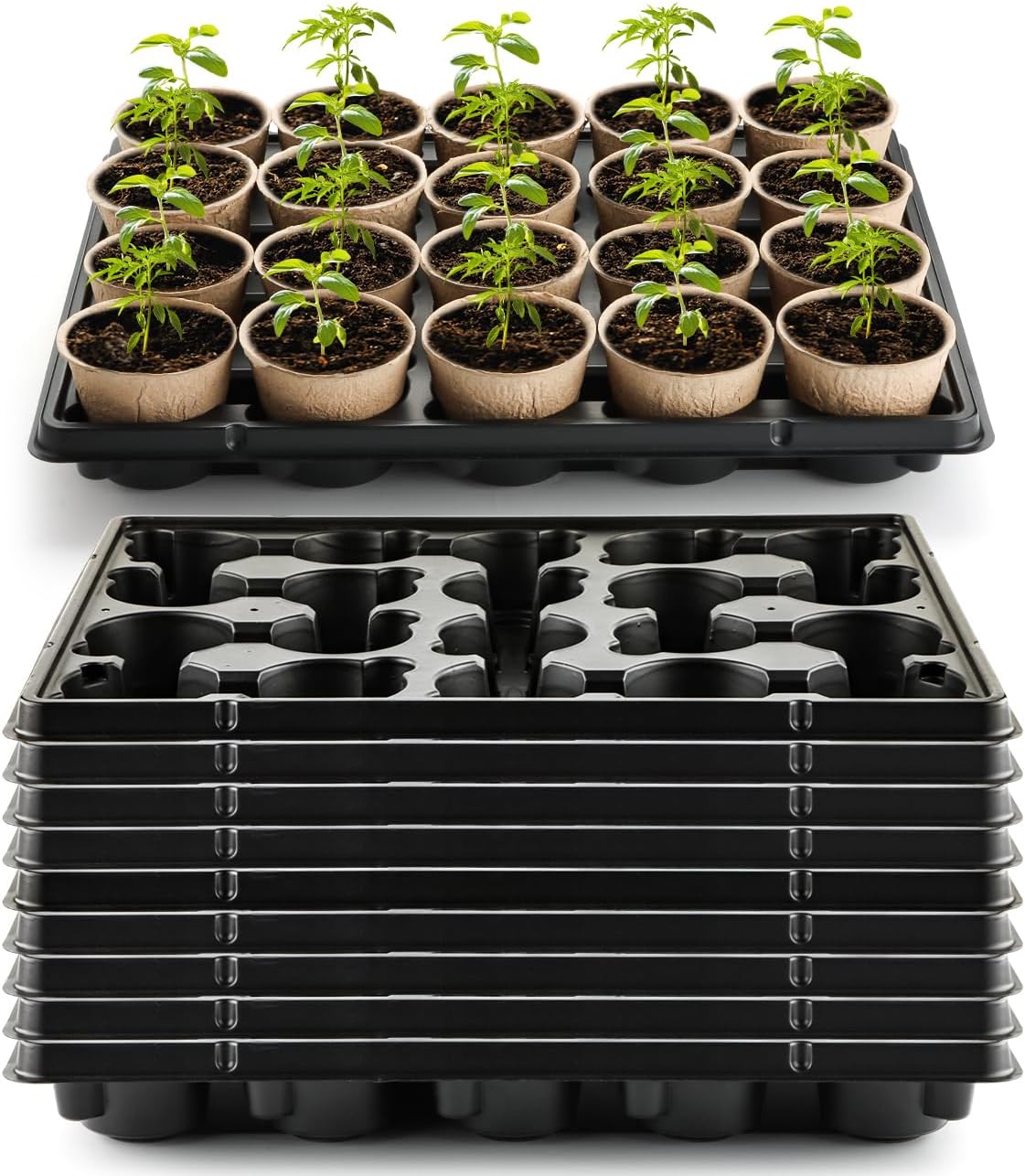 20 Cell Plant Trays for 3 Inch Round Nursery Pots - Sturdy Design