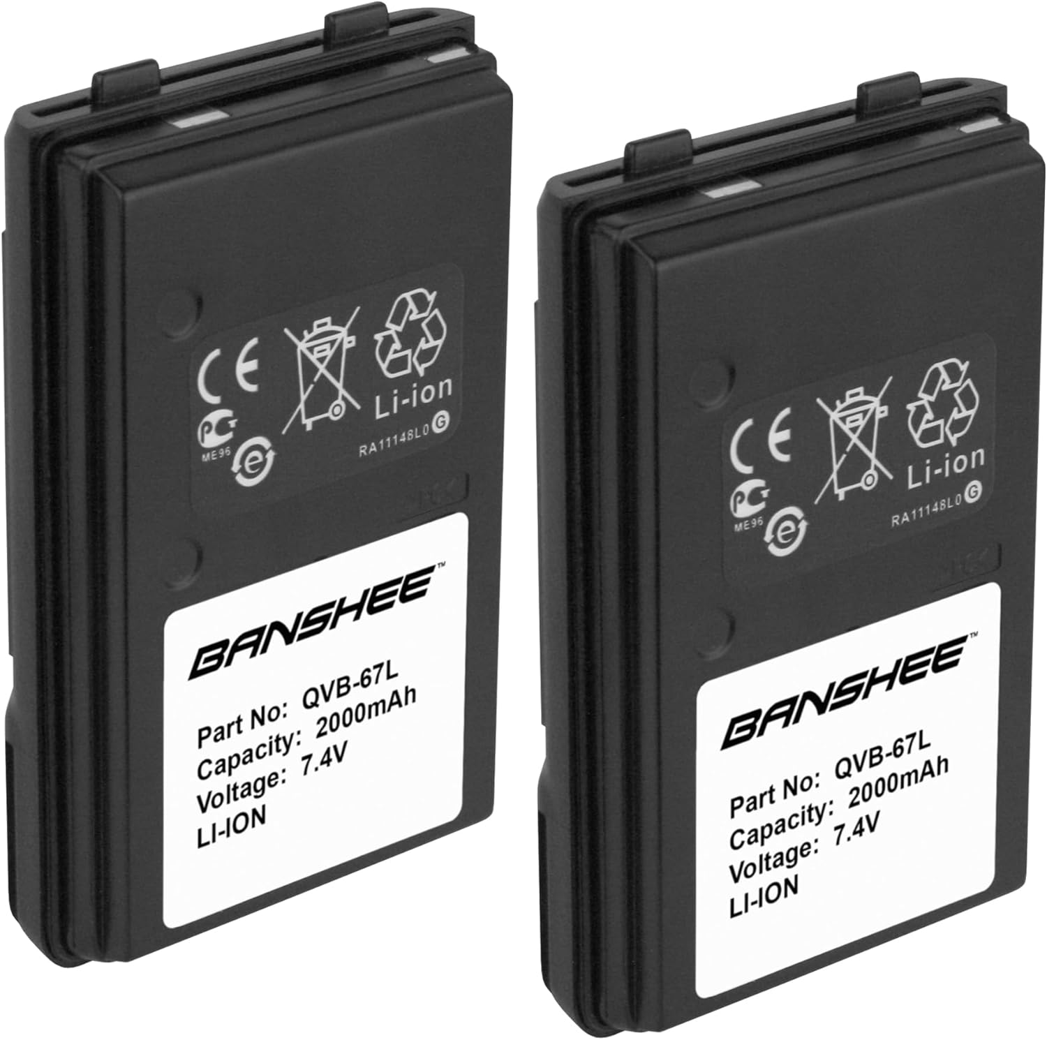 2 x FNB-v67Li Replacement Battery for Yaesu-Vertex Radios