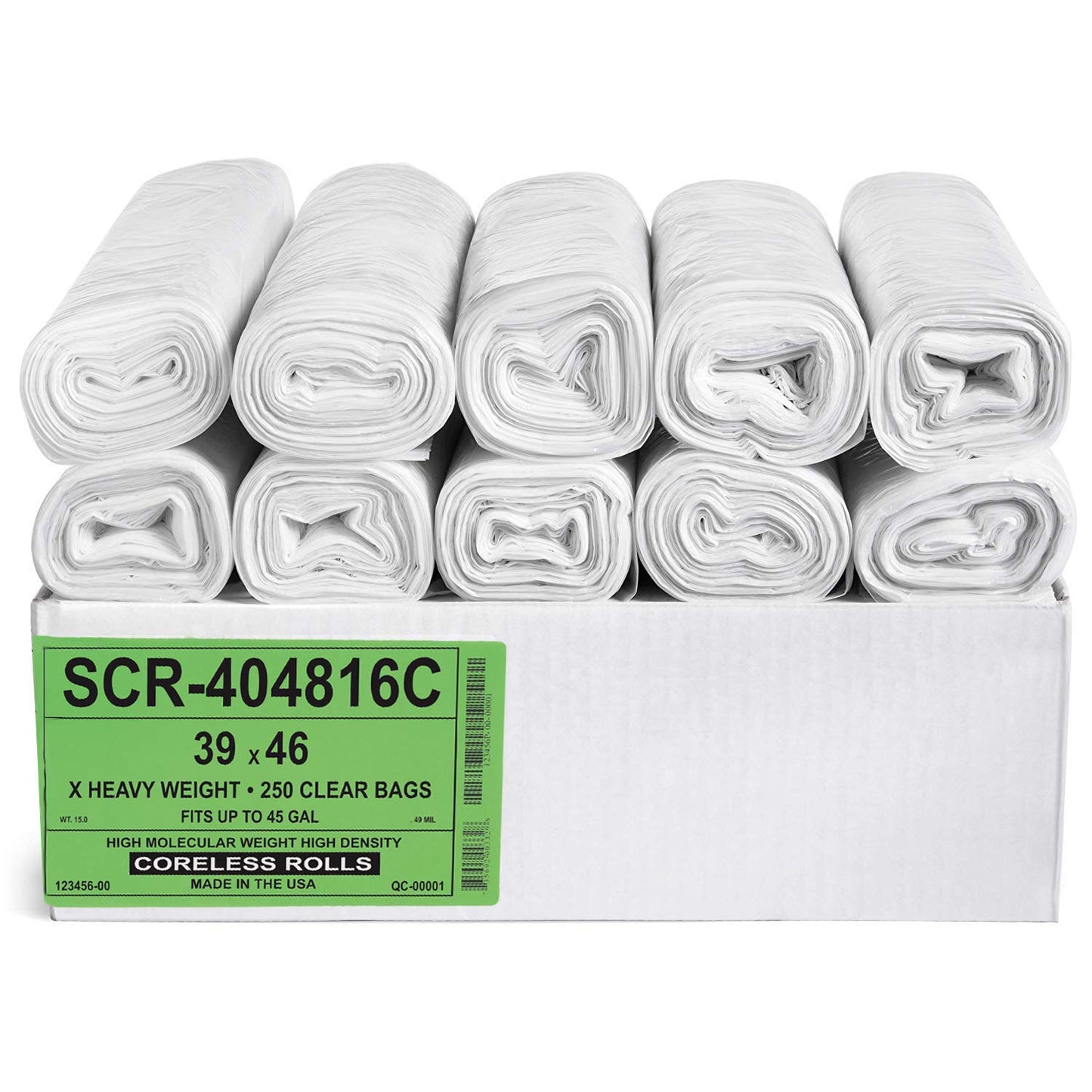 Aluf Plastics 45 Gallon Clear Trash Bags - Heavy Duty Value