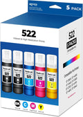 522 Ink Refill Bottles for ET-2800 ET-2400 ET-4800 - 5 Pack