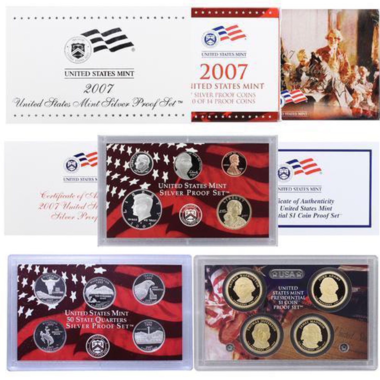 2007 S US Mint Silver Proof Set with Original Packaging