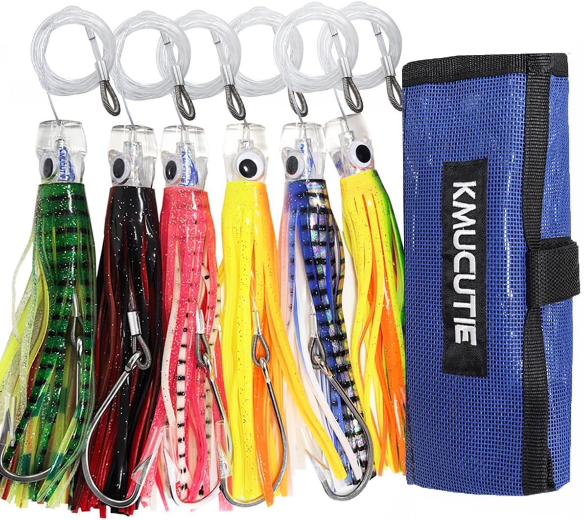 Kmucutie Set of 6 Trolling Lures for Big Game Fishing Adventures